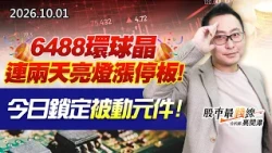 中視【股市最錢線】20261001#高閔漳：6488環球晶連兩天亮燈漲停板；今日鎖定被動元件！ #中視 #中視新聞 #股市最錢線 #高閔漳 #分析師 #股票 #股市看中視 #華冠投顧