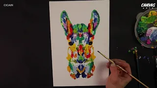 llama Rainbow Pop Acrylic Painting Time Lapse
