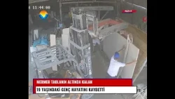 300 kiloluk mermerin altında kaldı