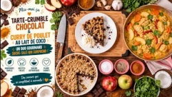 Mix-moi ça: Tarte-Crumble Chocolat & Curry de Poulet au Lait de Coco