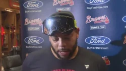 Dominic Smith reacts to Wild Card series victory